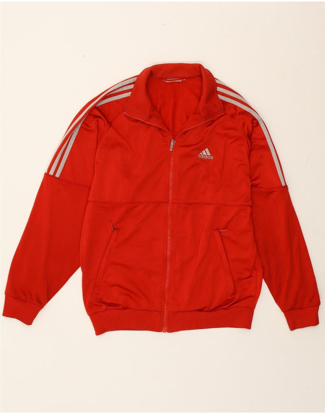 Adidas Hombre Chándal Top Chaqueta Mediano Rojo Poliéster