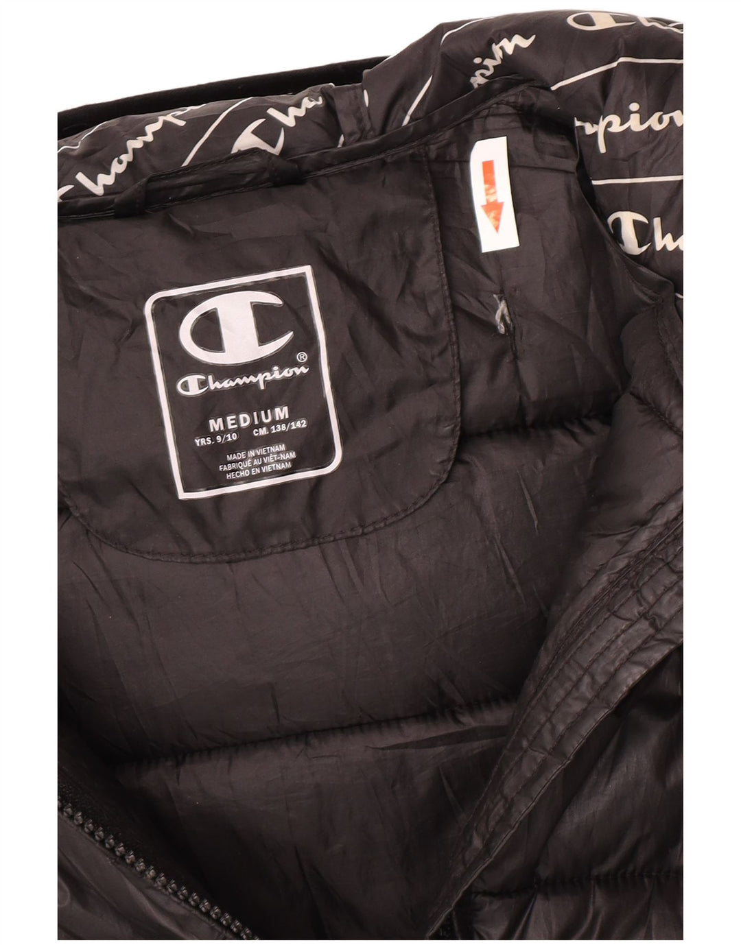 Champion Chaqueta acolchada con capucha para niños 9-10 años Mediana Negro Poliéster