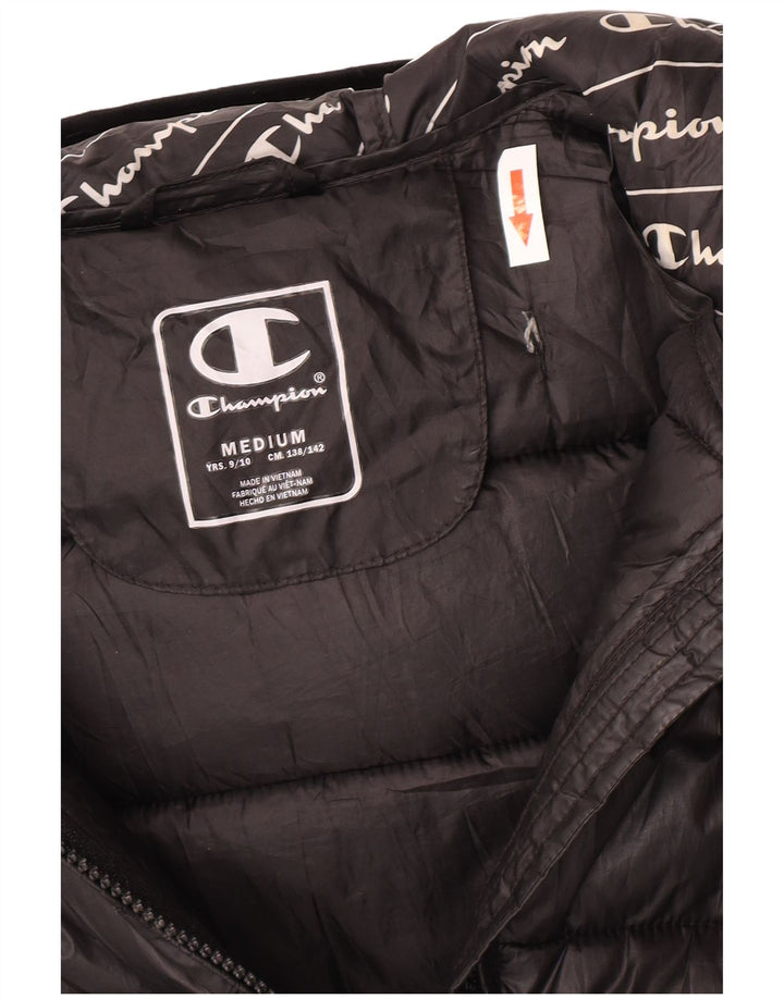 Champion Chaqueta acolchada con capucha para niños 9-10 años Mediana Negro Poliéster
