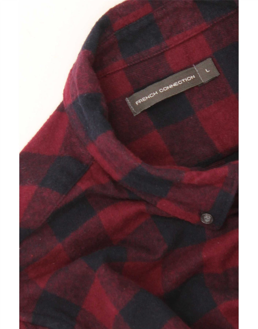 Camisa de franela para hombre de French Connection, tamaño grande, a cuadros rojos