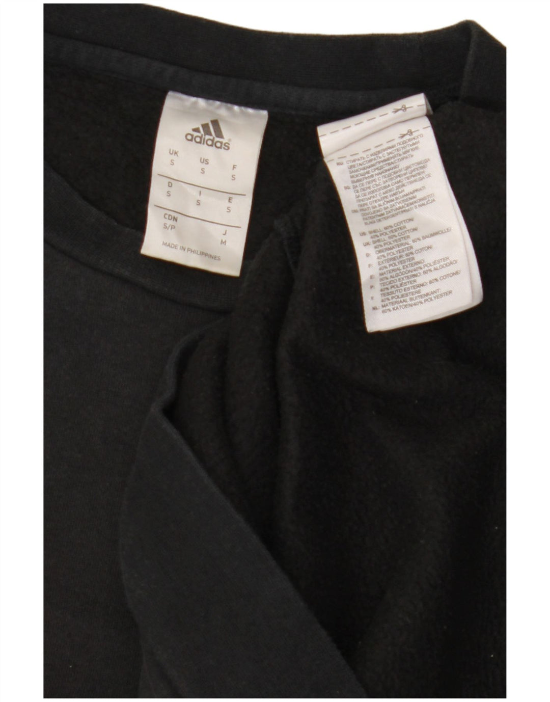 Adidas Hombre Sudadera Jumper Small Negro Algodón