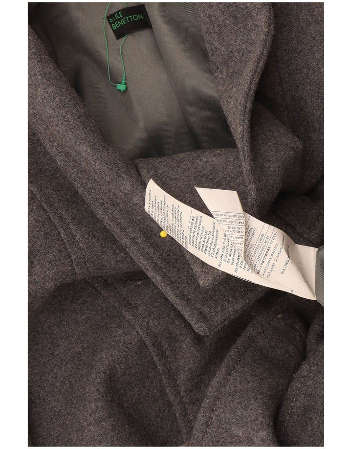 Benetton Abrigo Cruzado Mujer IT 38 XS Lana Gris