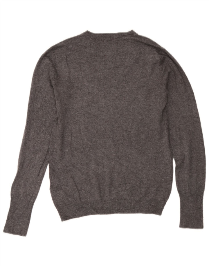 Zara - Jersey de cuello redondo para mujer, talla 40, viscosa gris medio