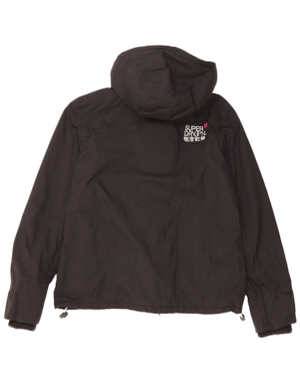 SUPERDRY Chaqueta cortavientos con capucha para mujer, talla 44, talla M, color negro