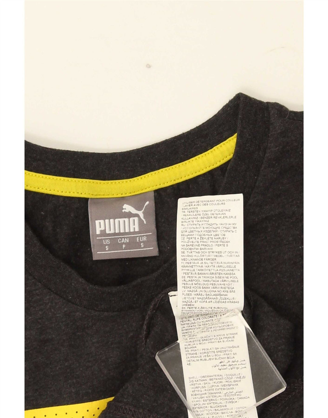 Puma - Camiseta gráfica para hombre, talla pequeña, algodón gris