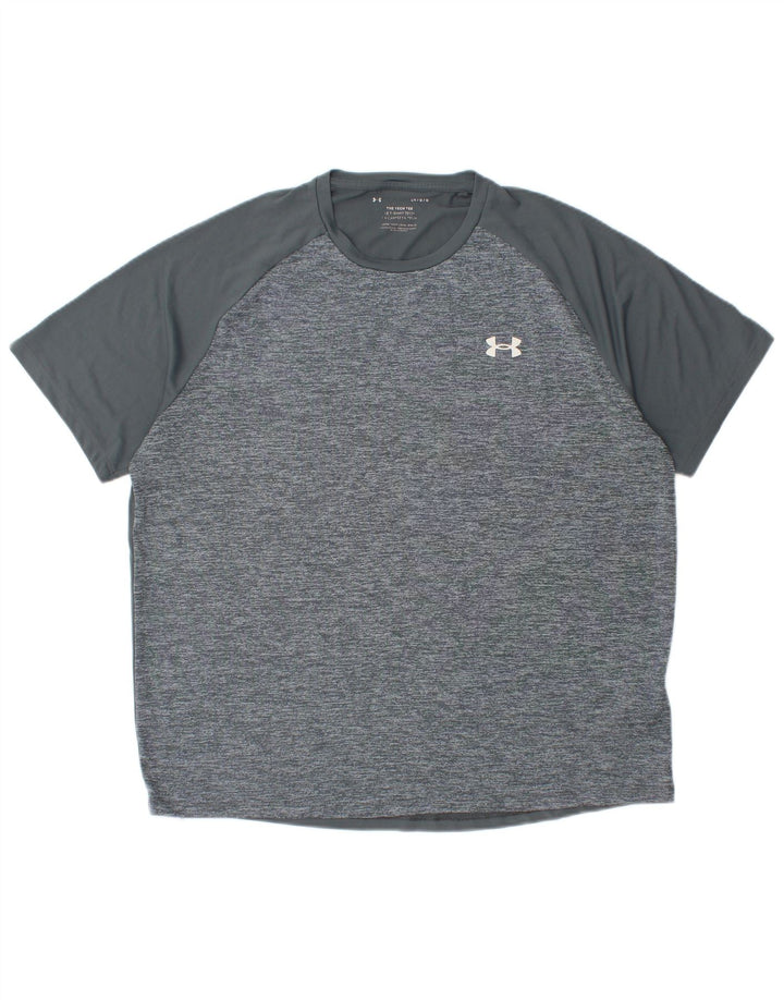 Under Armour - Camiseta para hombre, talla grande, poliéster moteado gris