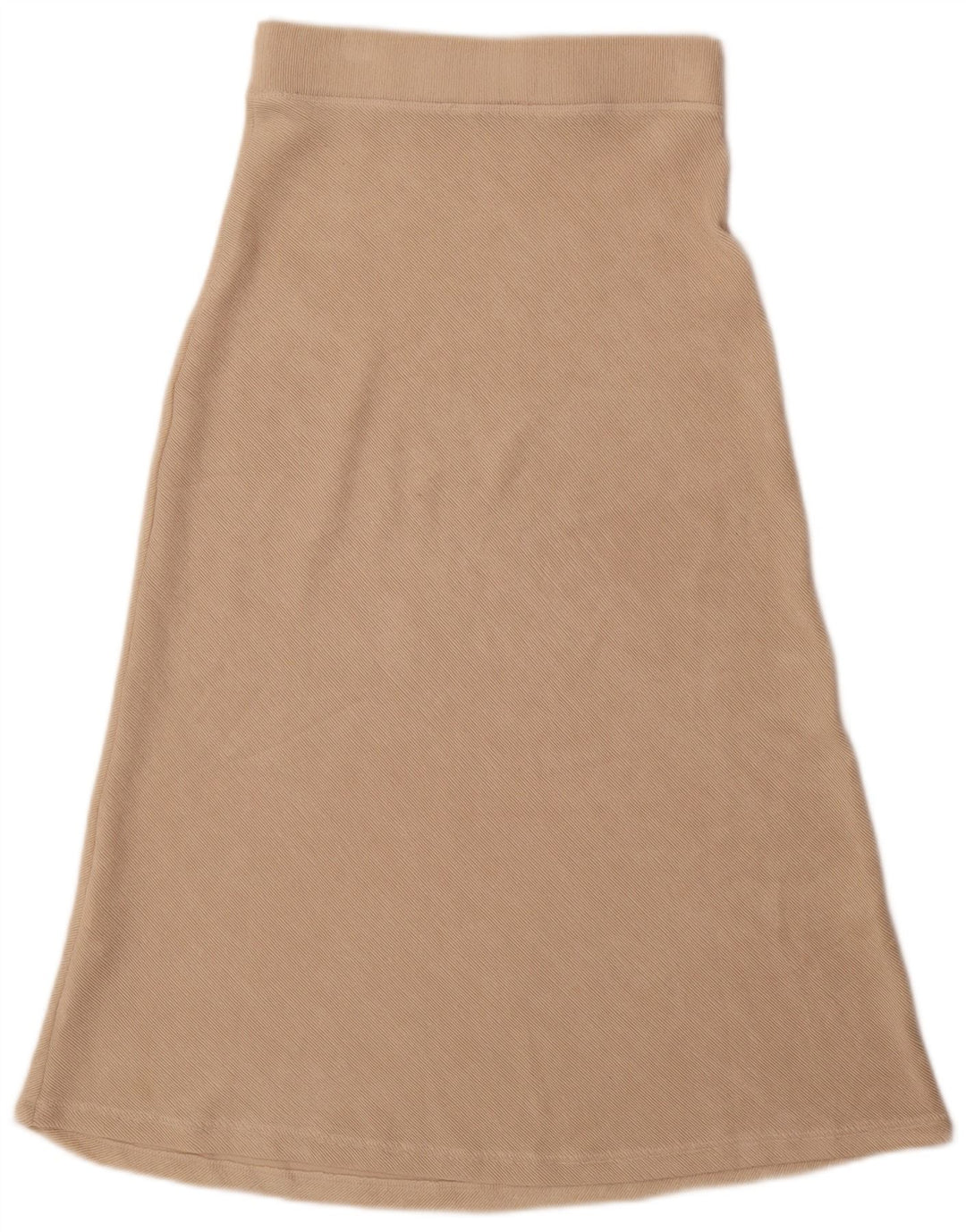 Zara Mujer Falda Acampanada De Cintura Alta Mediana W28 Poliéster Beige