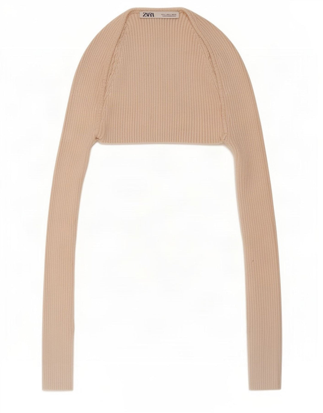 Zara Mujer Bolero Top UK 8 Small Viscosa Beige