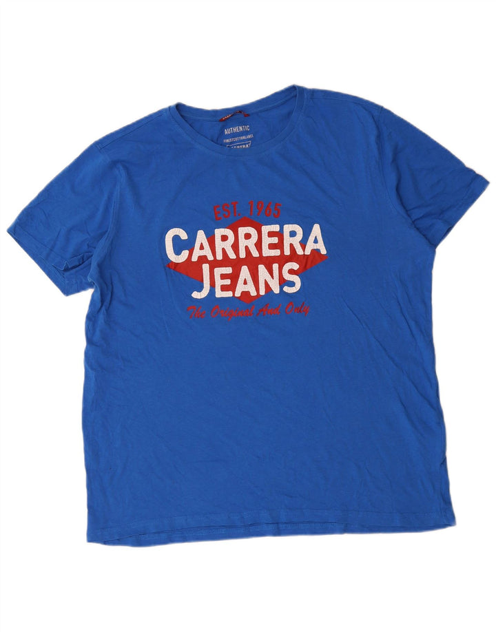 Carrera Camiseta gráfica para hombre Top XL Algodón azul