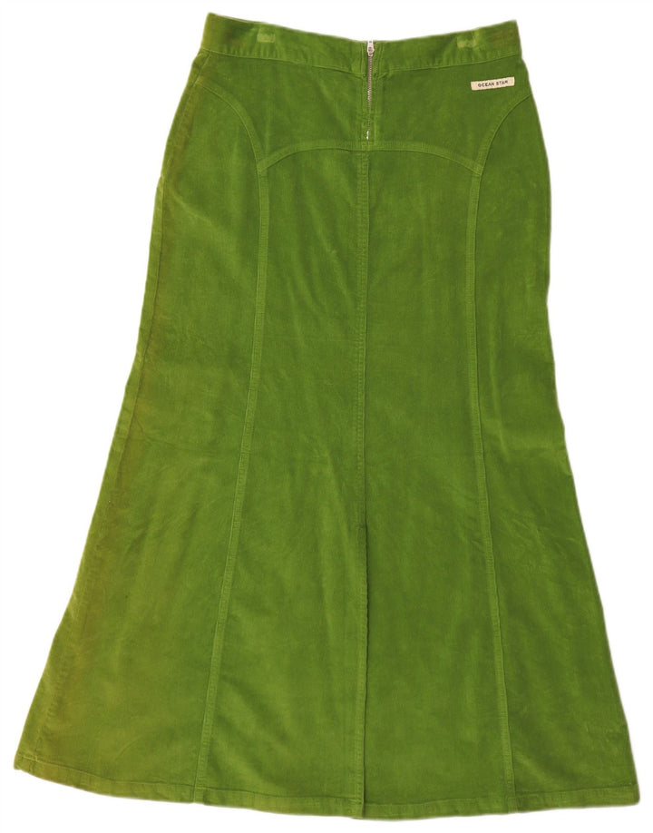 Ocean Star Falda maxi de pana para mujer IT 42 Medium W28 Algodón verde