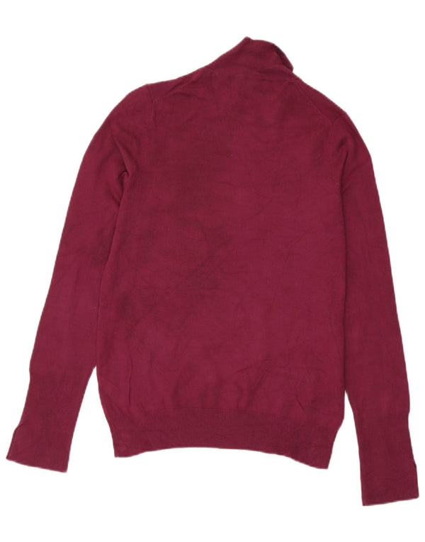 Zara - Jersey con cuello alto para mujer, talla 40, talla mediana, color burdeos