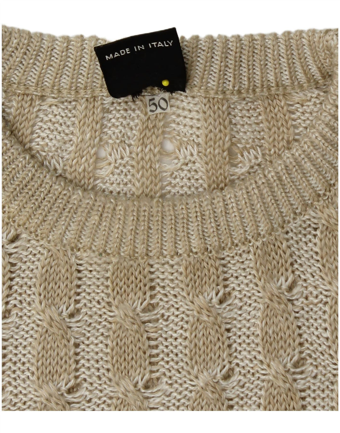 COBRA Jersey de cuello redondo para hombre IT 50 Medium Beige Patchwork