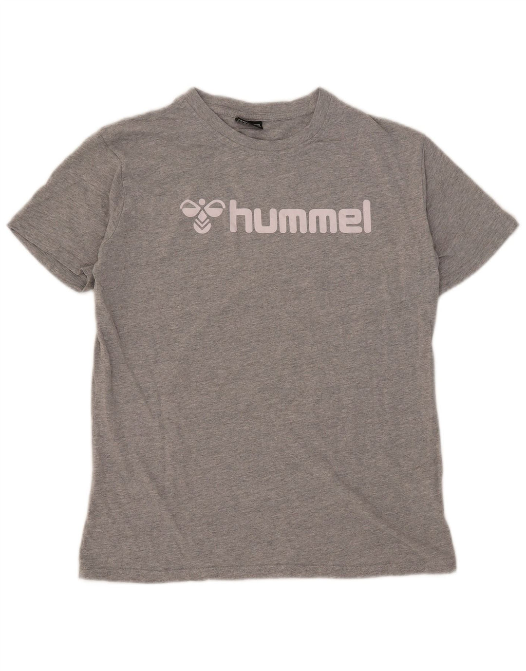 Hummel Camiseta gráfica para hombre Top de algodón moteado gris medio