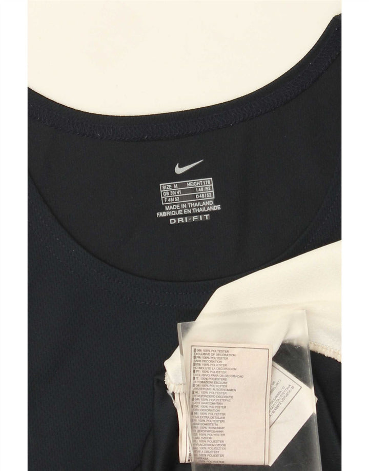 Camiseta sin mangas Dri Fit para hombre Nike Poliéster con bloques de color azul marino mediano