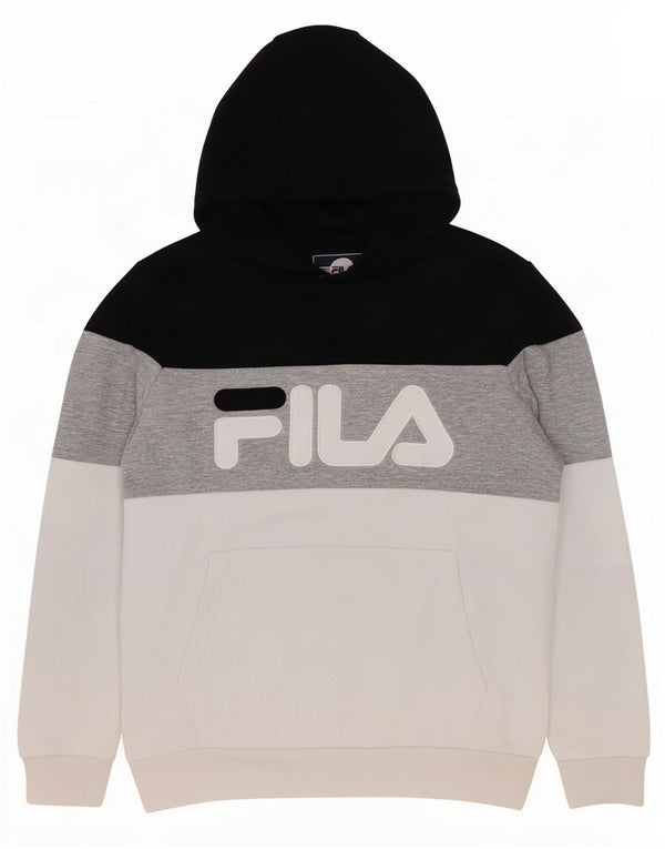 Fila Jersey con capucha gráfica para niños 13-14 años, bloque de color multicolor