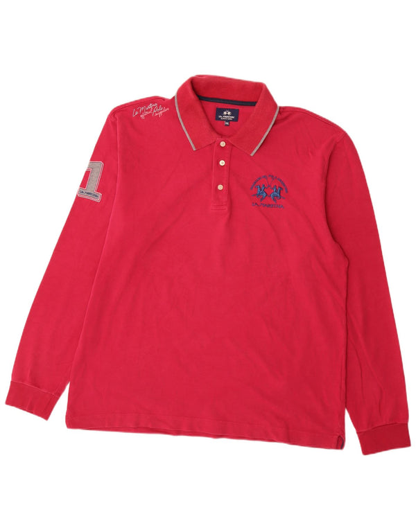 La Martina Polo gráfico de manga larga para hombre 2XL Algodón rosa