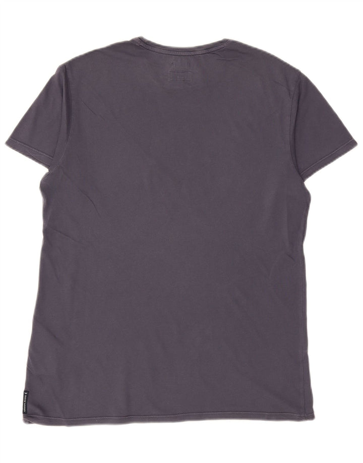 ARMANI JEANS Camiseta estampada regular para hombre Top pequeño de algodón azul marino