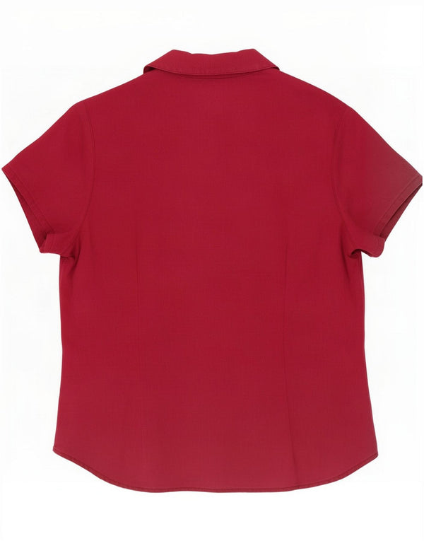 Eddie Bauer Camisa de manga corta para mujer UK 44 Medium Pink Linen
