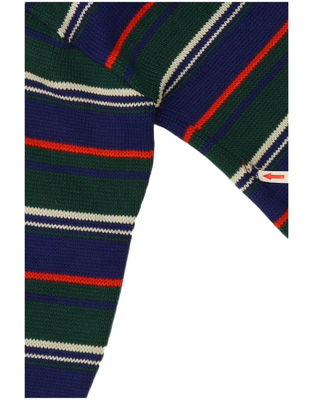Vintage mujer tortuga cuello jersey suéter IT 42 medio verde rayas