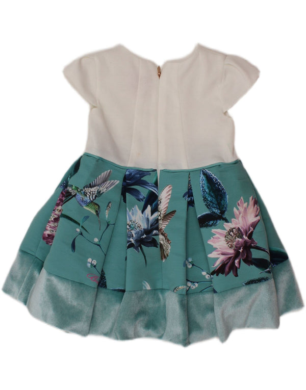 TED BAKER Baby Girls A-Line Dress 9-12 Months White Floral Polyester