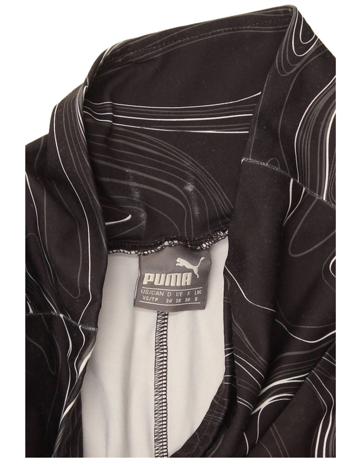 Puma Leggings con patrón abstracto para mujer UK 8 Small Black Geométrico