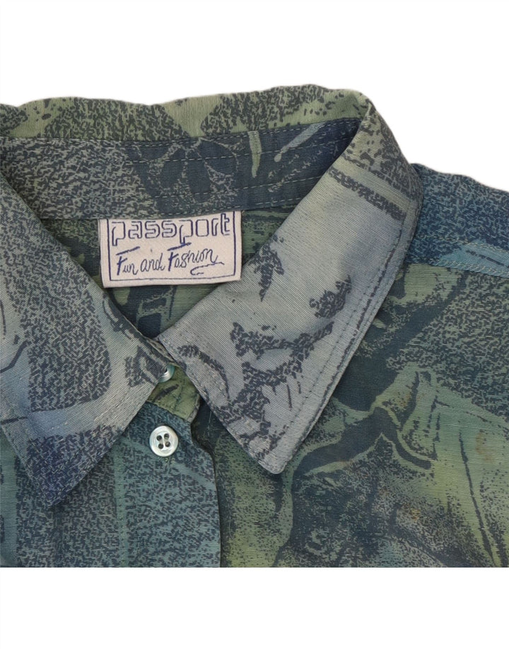 Passport Camisa De Manga Corta Para Hombre Viscosa Geométrica Azul Pequeña