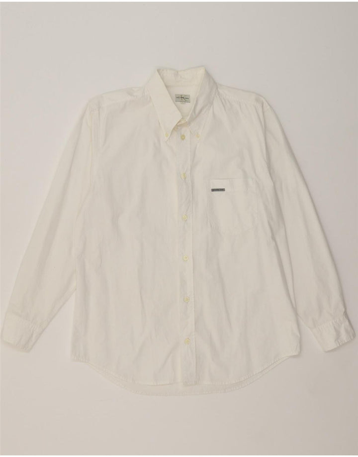 CALVIN KLEIN JEANS Mens Shirt Large White Vintage Calvin Klein Jeans and Second-Hand Calvin Klein Jeans from Messina Hembry 