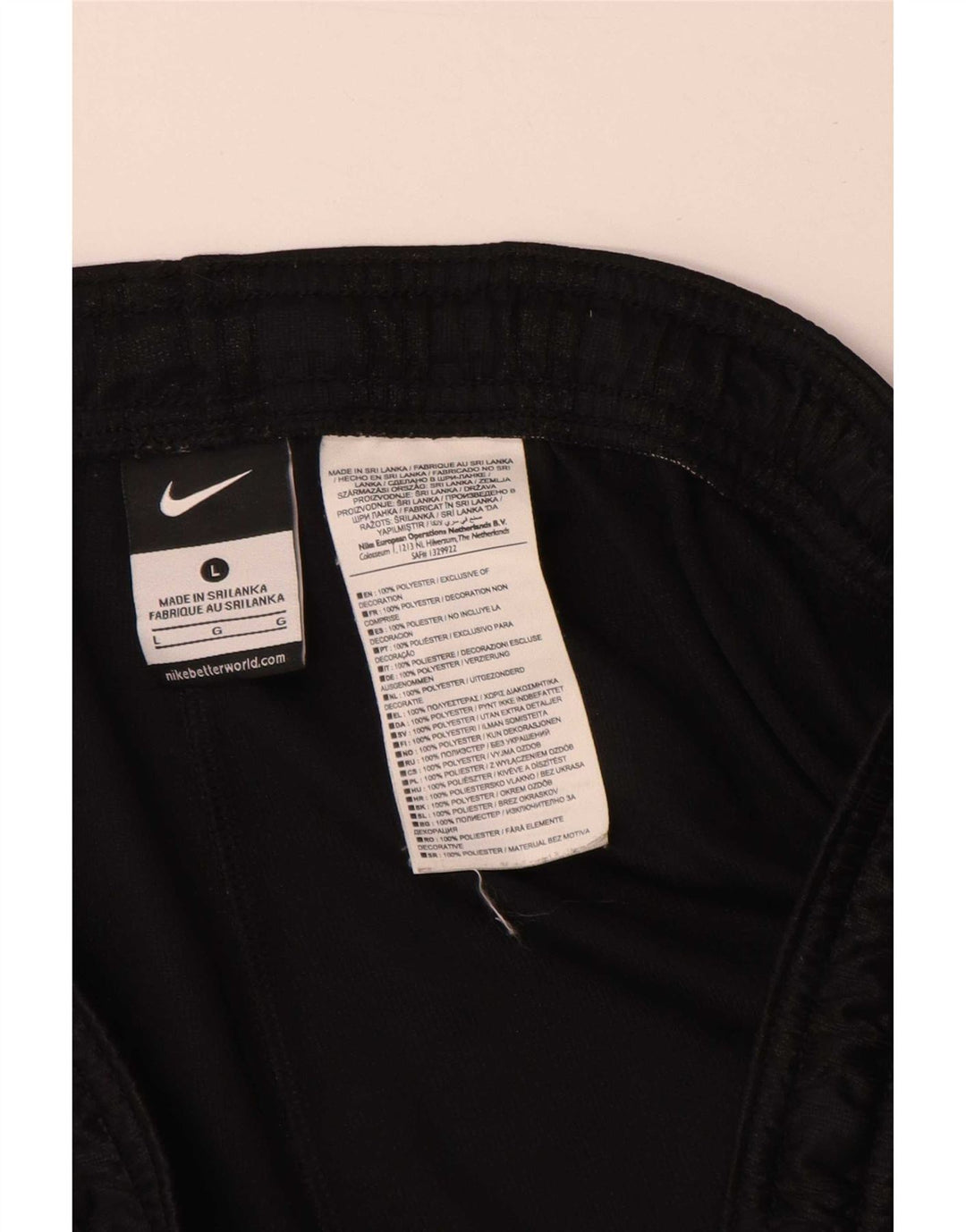 Nike - Pantalones cortos deportivos para hombre, talla grande, poliéster a rayas negras