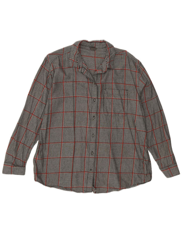 Eddie Bauer Camisa para mujer UK 46 Large Grey Check
