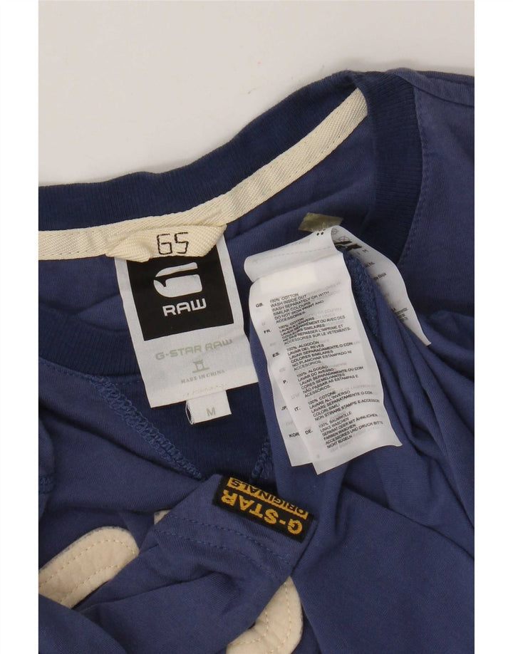 G-Star Hombre Camiseta Gráfica Top Medium Azul Marino Algodón