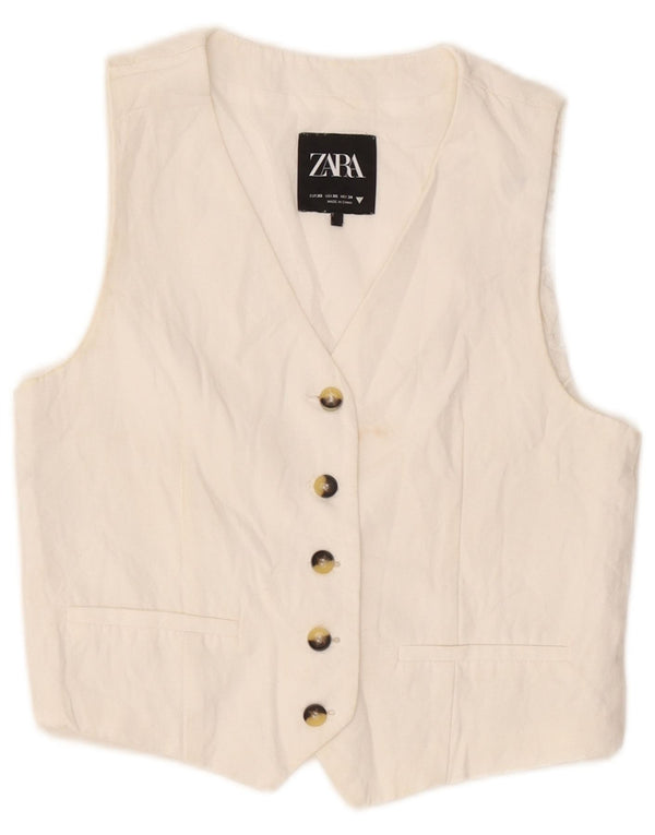 Chaleco Zara Mujer UK 6 XS Blanco