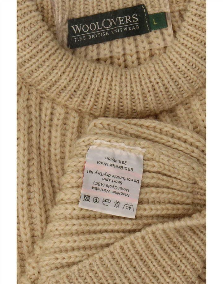 WoolOvers - Jersey de cuello redondo para mujer, talla 40, talla grande, color beige