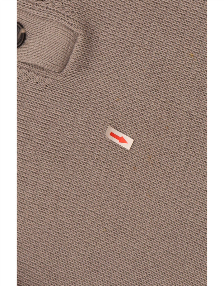 Reiss Jersey De Cuello Con Botones Para Hombre XL Algodón Gris
