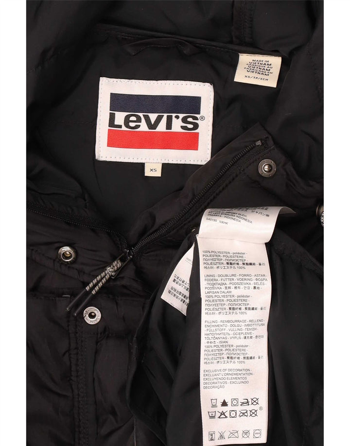Levi's Chaqueta acolchada con capucha para mujer UK 6 XS Poliéster negro