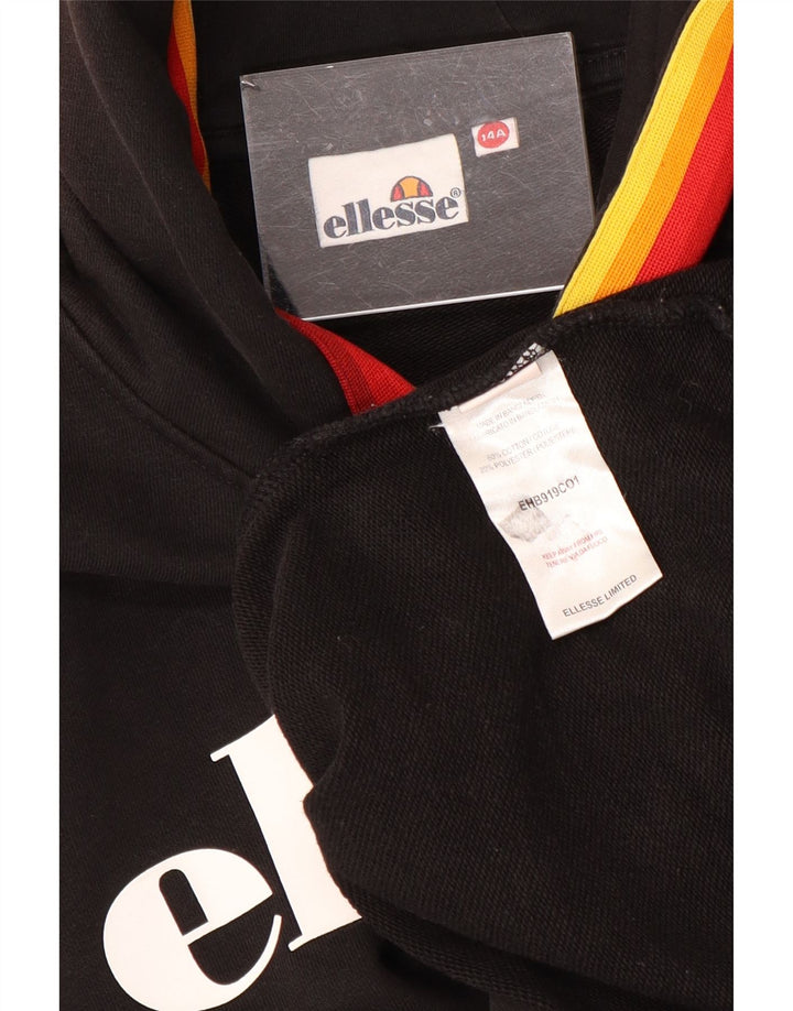 ELLESSE Jersey con capucha estampada para niños 13-14 años Algodón negro