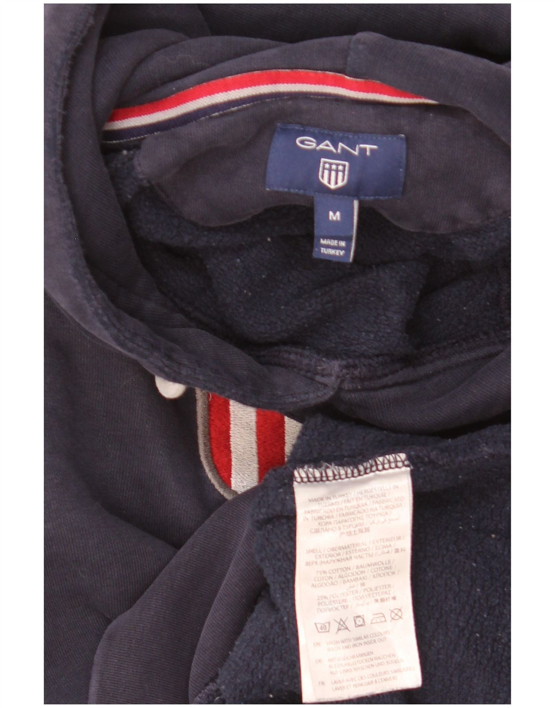 Gant Hombre Sudadera Con Capucha Gráfica Jersey Medio Azul Marino Algodón