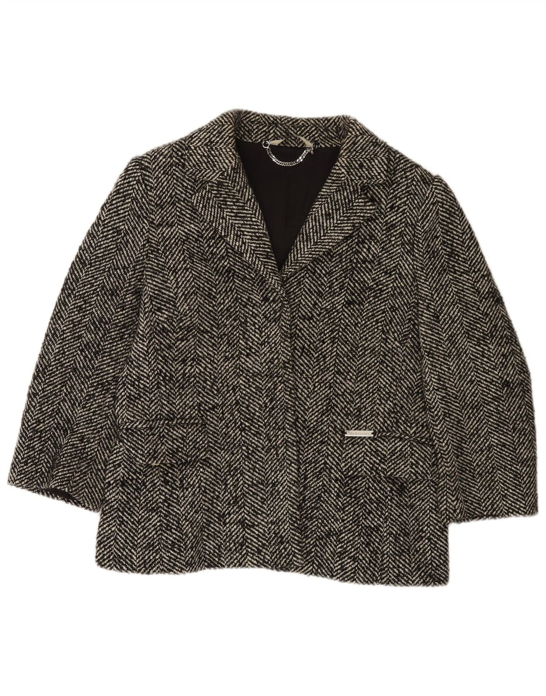 Liu Jo Chaqueta Blazer de Manga 3/4 para Mujer UK 44 Gris Medio Espiga