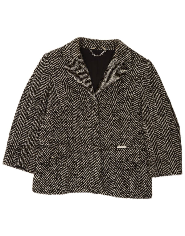 Liu Jo Chaqueta Blazer de Manga 3/4 para Mujer UK 44 Gris Medio Espiga