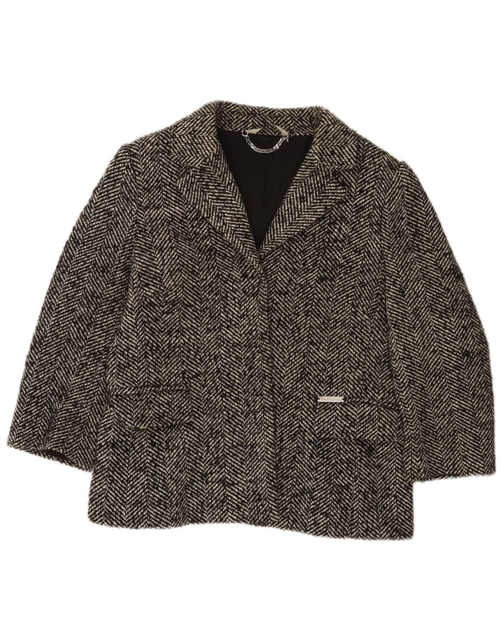 Liu Jo Chaqueta Blazer de Manga 3/4 para Mujer UK 44 Gris Medio Espiga