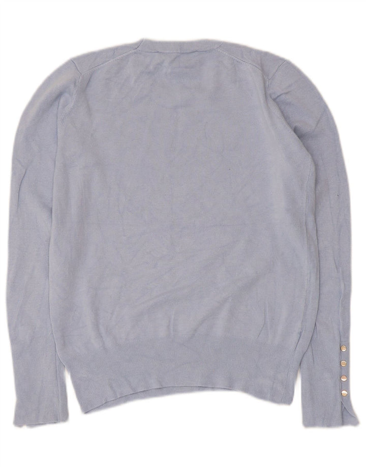 Zara - Jersey de cuello redondo para mujer, talla 40, color azul medio