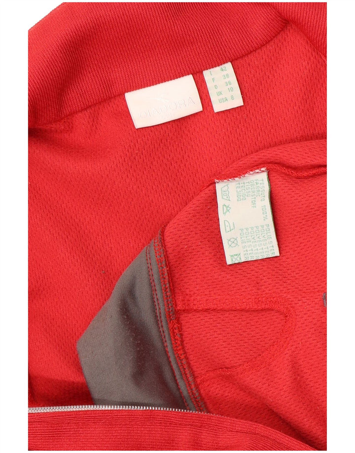 Diadora Chaqueta de chándal extragrande para mujer, talla 40, talla pequeña, color rojo