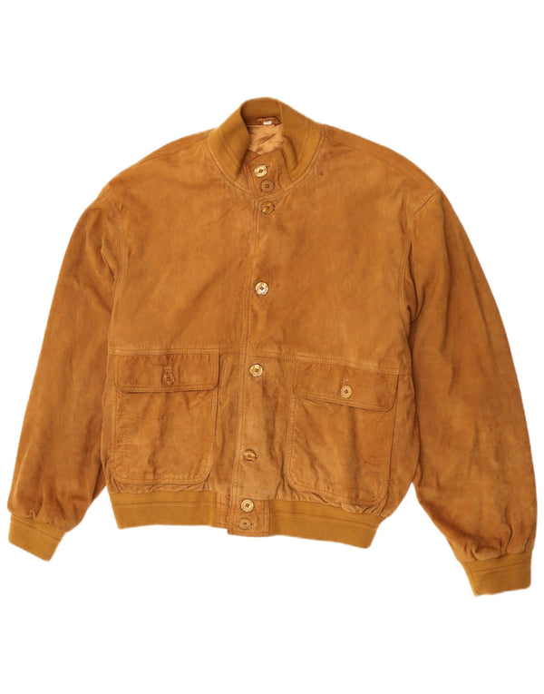 Vintage hombres ante bomber chaqueta IT 52 XL cuero marrón