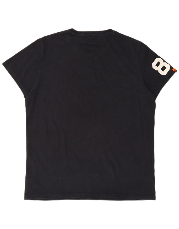 Superdry Camiseta gráfica para hombre Top 2XL Algodón negro