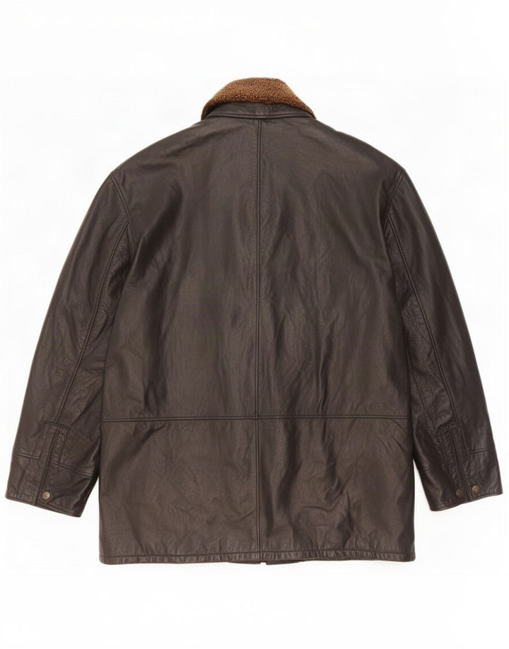 Suprema Chaqueta de cuero para hombre IT 58 4XL Negro