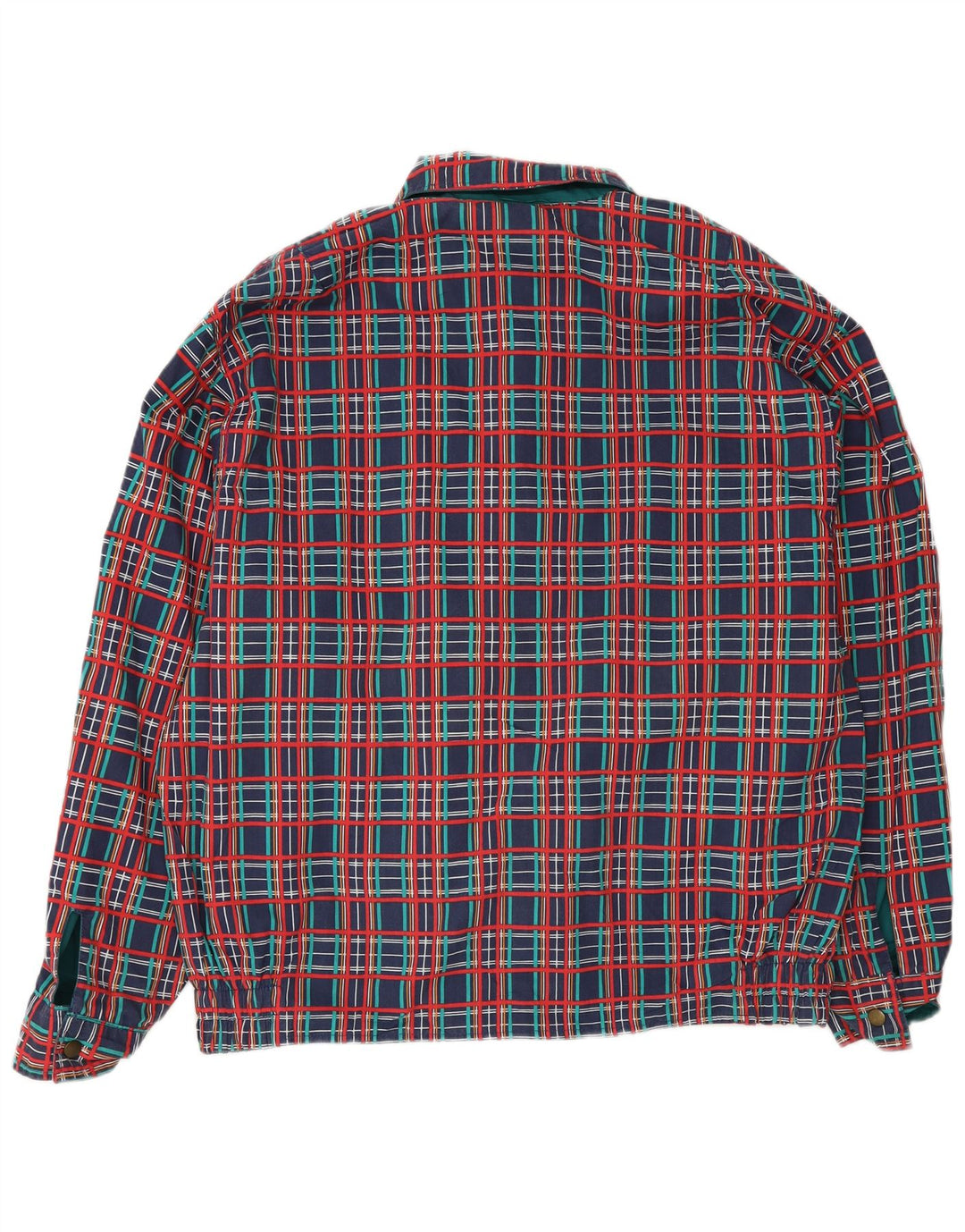 Vintage hombres chaqueta reversible Reino Unido 40 poliéster verde grande