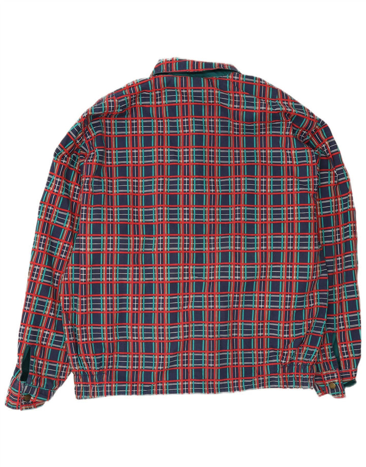 Vintage hombres chaqueta reversible Reino Unido 40 poliéster verde grande