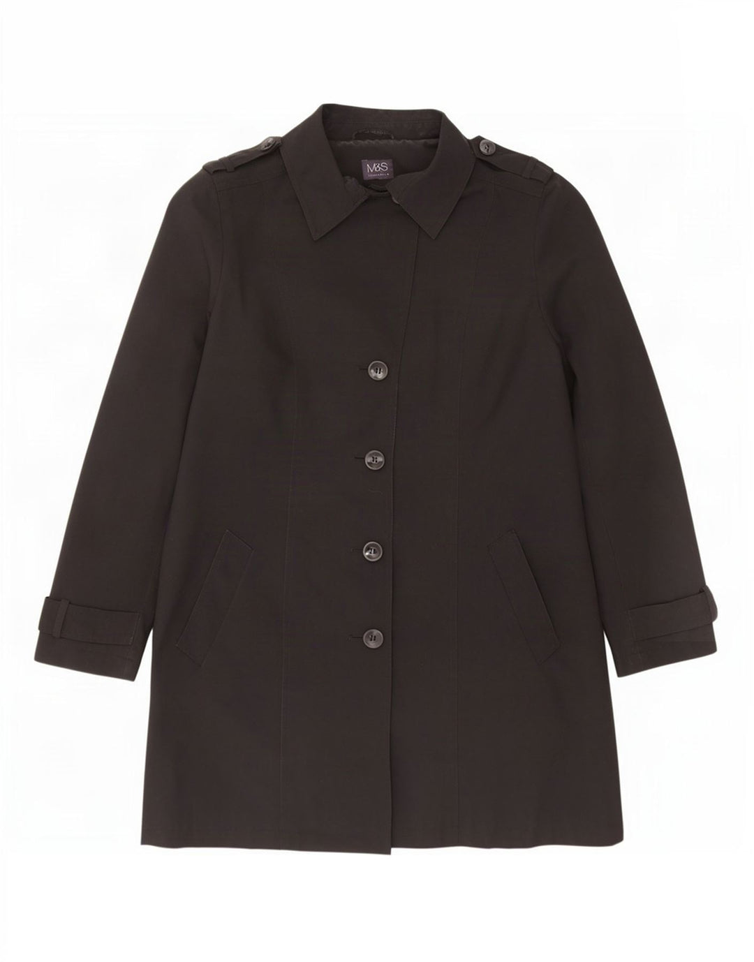 Marks & Spencer Gabardina para mujer UK 46 Grande Poliéster negro