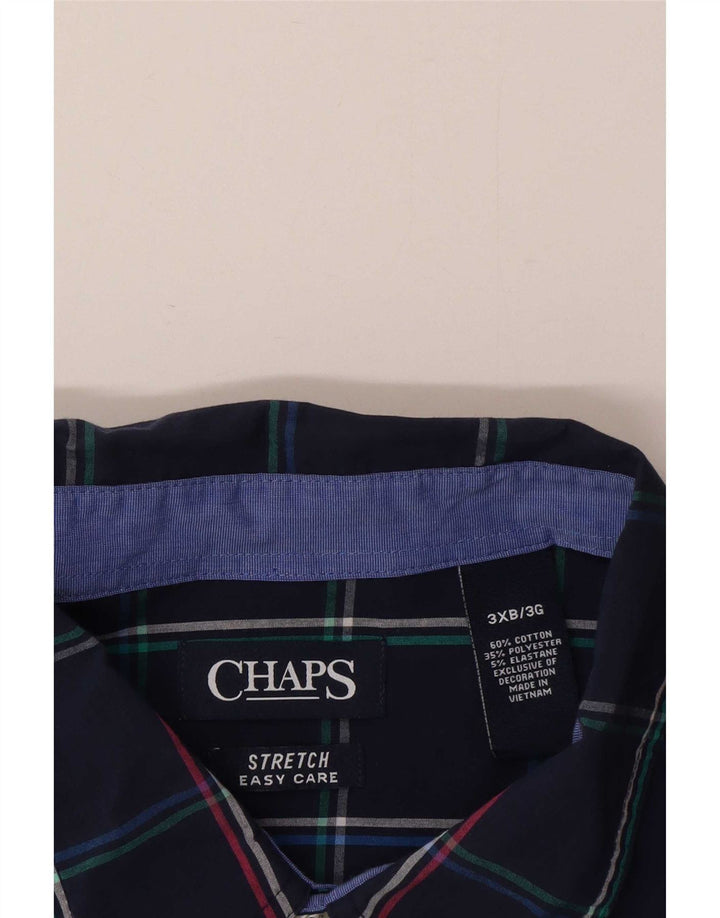 Chaps Camisa elástica para hombre 3XL Algodón a cuadros azul marino