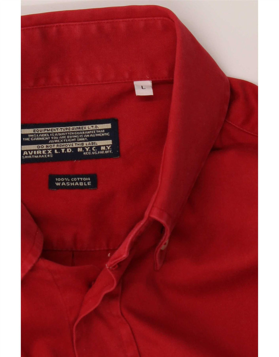 Camisa Avirex para hombre grande de algodón rojo