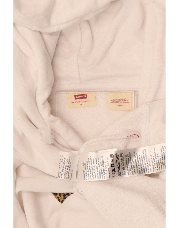 Levi's Jersey con capucha extragrande para mujer Reino Unido 14 Algodón blanco mediano